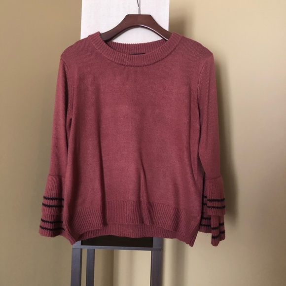 Crew Neck Sweater with Flare Sleeves - Picture 2 of 6